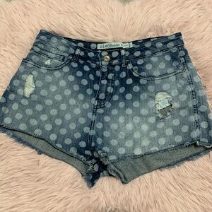 Zara Polka Dot Jean Shorts